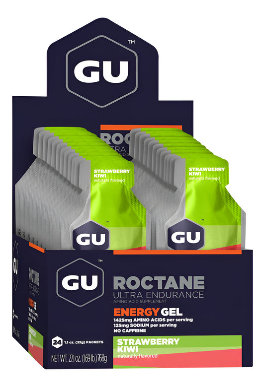 Caja de Gel Gu Roctane Energy Sabor Strawberry Kiwi Caja De 24