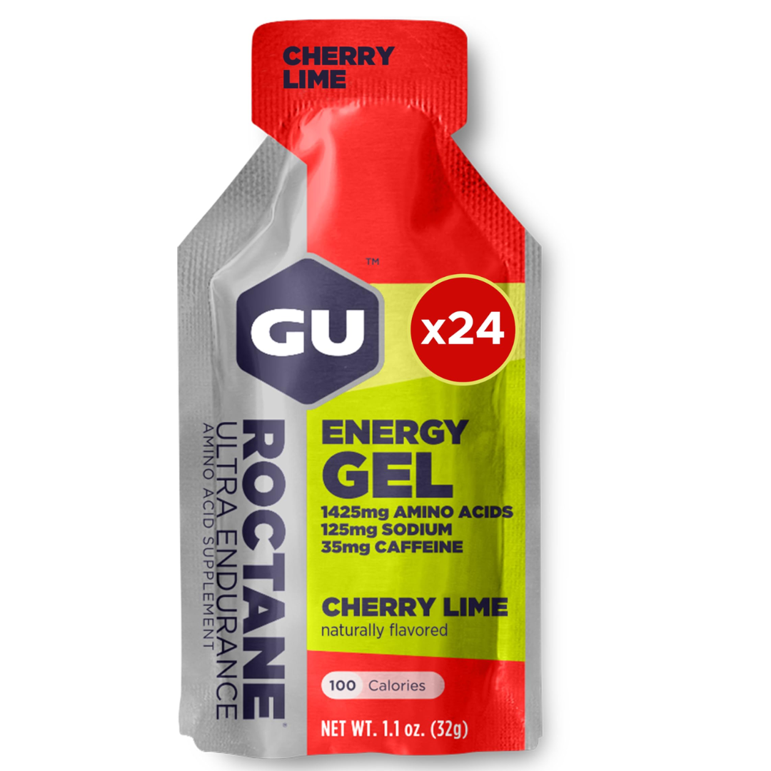 Caja de Gel Gu Roctane Energy Gel Sabor Cherry Lime 24 Sobres
