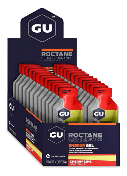 Caja de Gel Gu Roctane Energy Gel Sabor Cherry Lime 24 Sobres