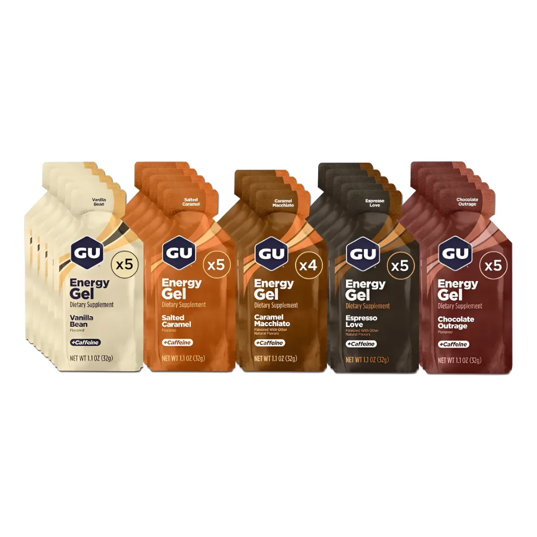 Gel Gu Con Cafeína Sabores Surtidos 24 Piezas