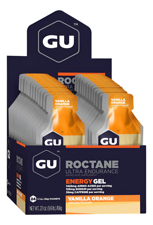 Caja de Gel Gu Roctane Energy Sabor Vanilla Orange 24 Sobres