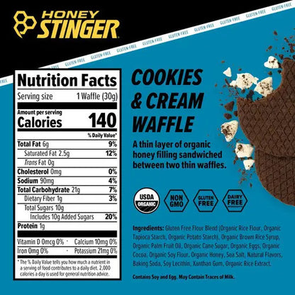 Waffles Honey Stinger Energético Sabor Cookies & Cream