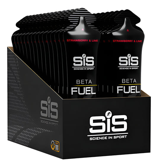 Gel Sis Beta Fuel, 6 Pack De 60 Ml, Sabor A Fresa Y Limón