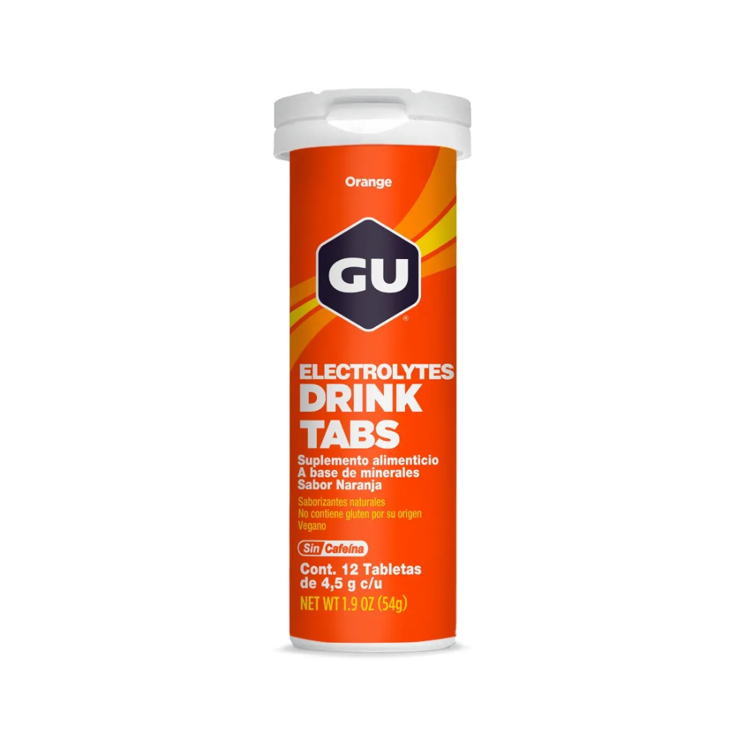 Gu Energy Drink Tabs 12tabs Hidratación Electrolitos Naranja