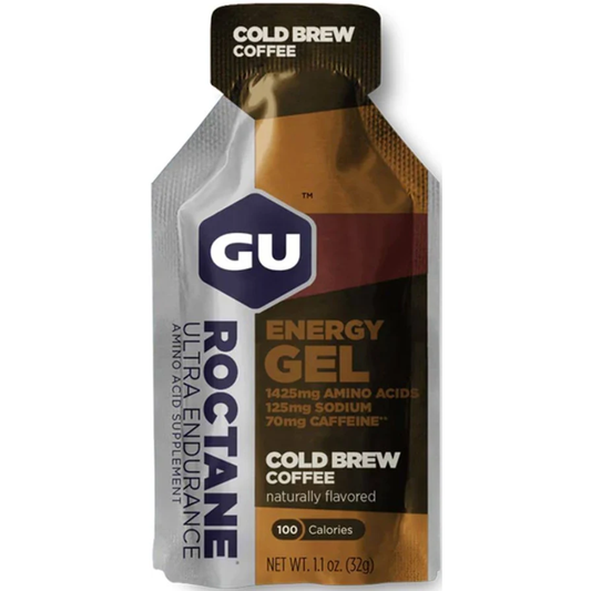 Caja de Gel Gu Energy Roctane Sabor Cold Brew Coffee 24 Sobres