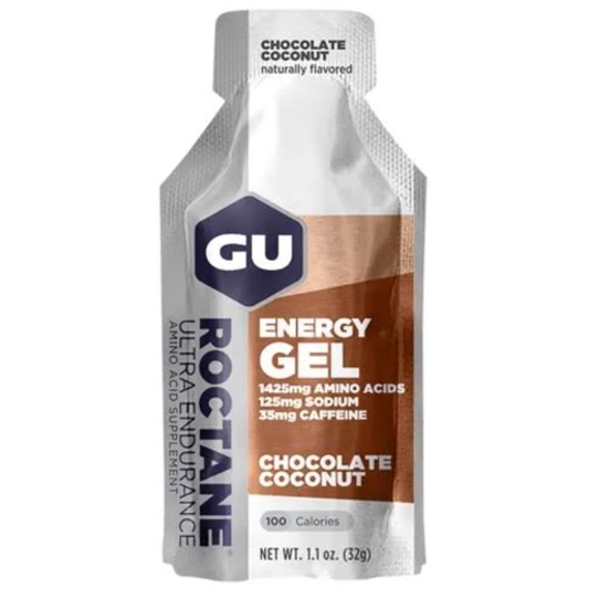 Caja de Gel Gu Roctane Sabor Chocolate Coconut De 24 Sobres